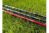The Fujikura Ventus Red, Blue and Black driver shafts sat on grass