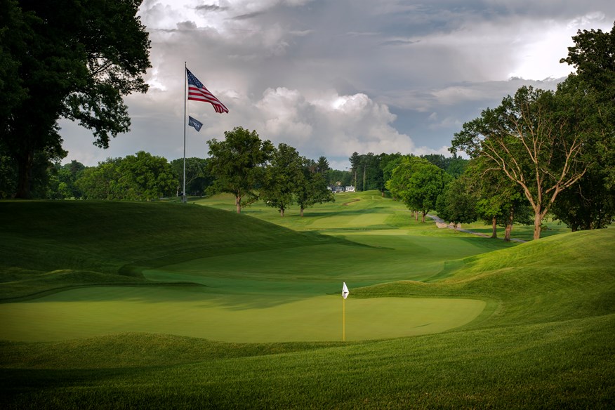 The 13th is the signature hole at Oak Hill Country Club.