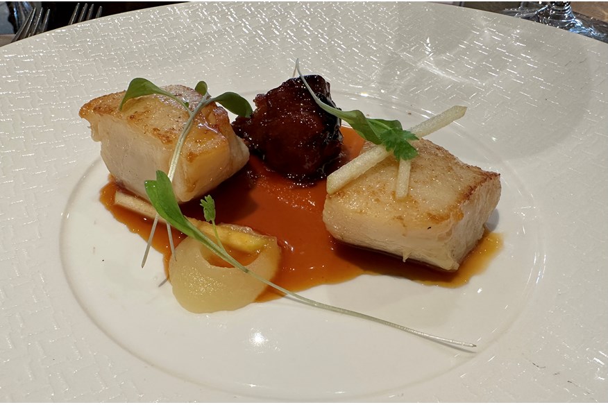 Orkney hand-dived scallops served at the Chef's Table at Turnberry.