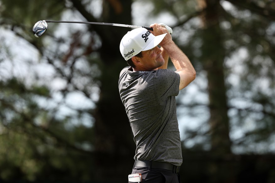 Keegan Bradley at Travelers 2023 with fairway wood