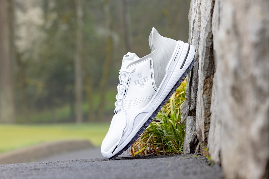 Payntr 005 golf shoe white grey colorway.