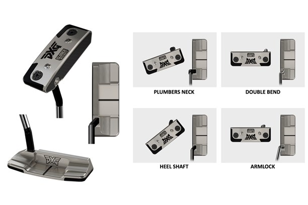 The PXG Battle Ready 2 Closer putter in the play position and showing the varying toe hangs