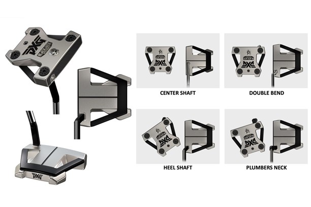 The PXG Battle Ready 2 Blackjack putter in the play postion and showing varying toe hangs 