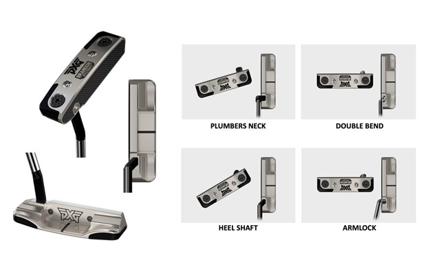 The PXG Battle Ready 2 Brandon putter in the play position and showing varying toe hangs