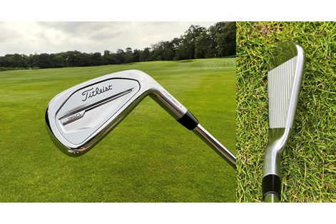 The Titleist T350 2023 iron back and at address