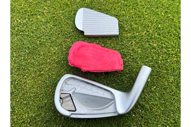 An image showing the internal weight and SpeedFoam construction inside the TaylorMade P790 (2023) iron