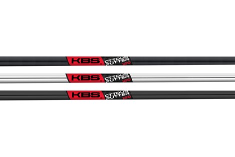 The three different finishes of the KBS CT-Tour putter shaft