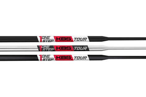 The three different finishes of the KBS One-Step putter shaft