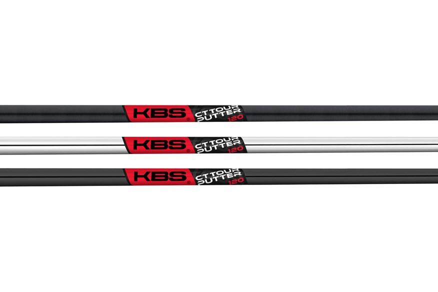 The three different finishes of the KBS CT-Tour putter shaft