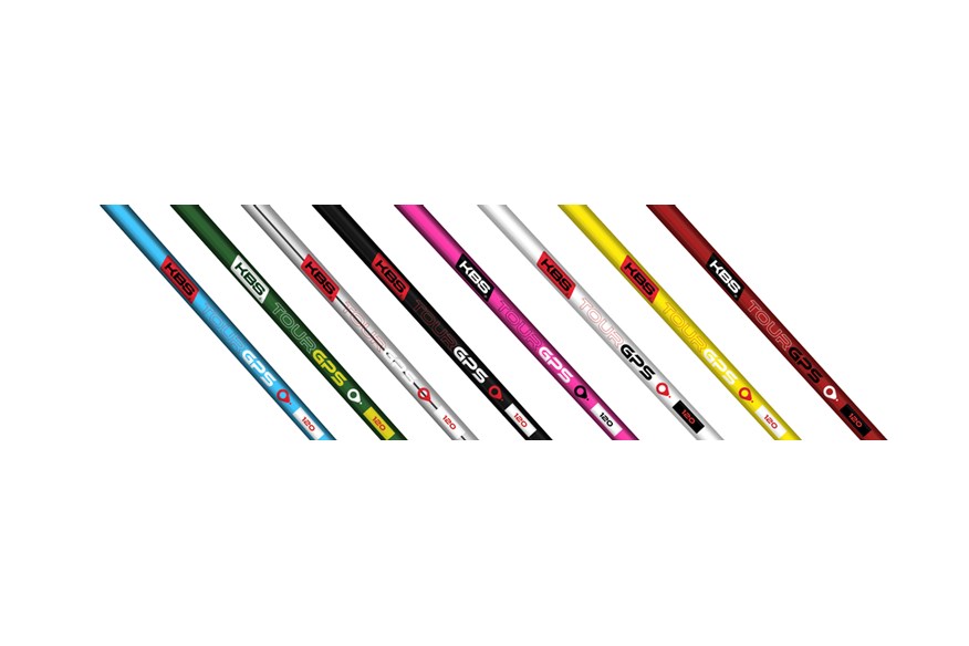 The eight different colours of KBS GPS Putter shafts