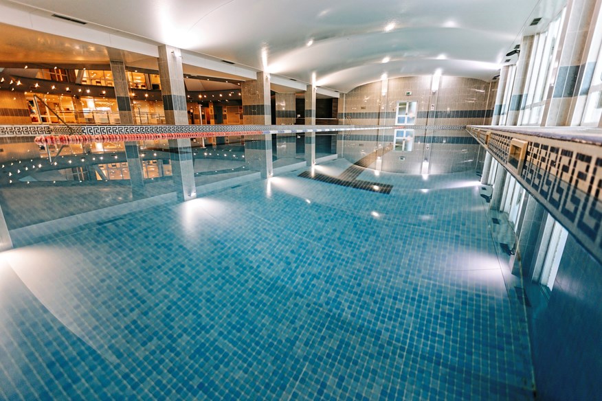 The superb health club boasts three pools, a wellness spa, and a well-stocked fitness suite.