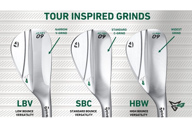 The new MG4 wedge sole grind options (LBV, SBC, HBW)