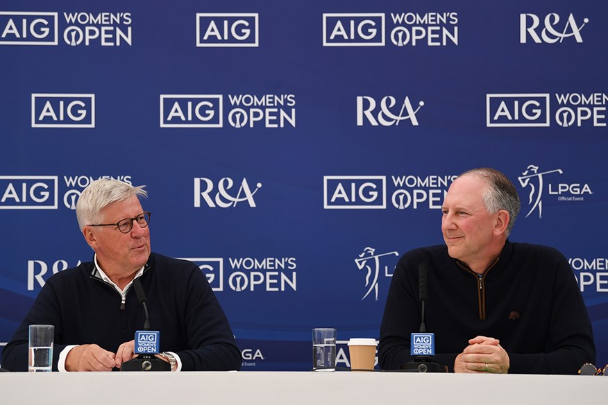 Martin Slumbers and Peter Zaffino ahead of the AIG Women's Open at Walton Heath