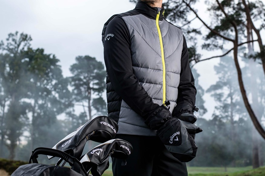 Callaway Chev Welded Quilted Jacket on course.