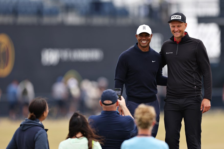 Adrian Meronk played a practice round with Tiger at the 150th Open at St Andrews.