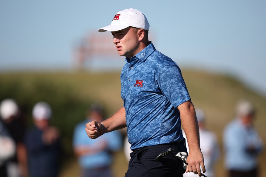 John Gough celebrates at The Walker Cup.