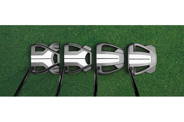 The TaylorMade Spider Tour Series putter family on a green