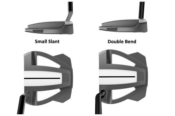 The TaylorMade Spider Tour Series Z putter with both a small slant and double bend hosel at address 