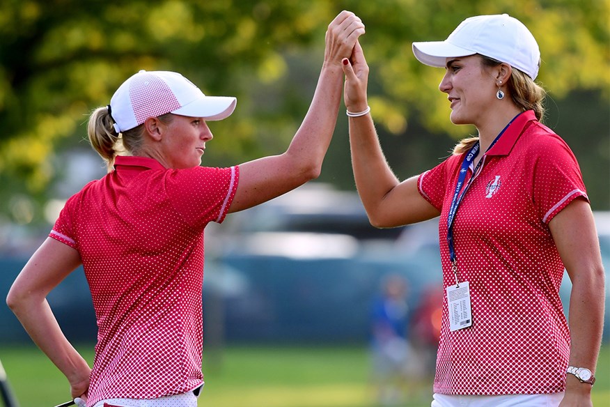 Lexi Thompson and Stacey Lewis at Solheim Cup.