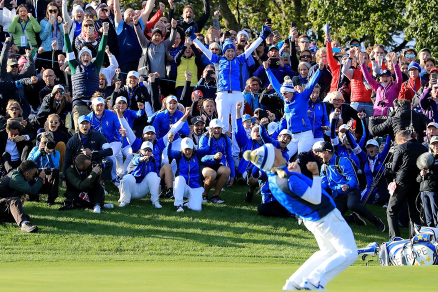 Suzann Pettersen winning Solheim Cup putt.