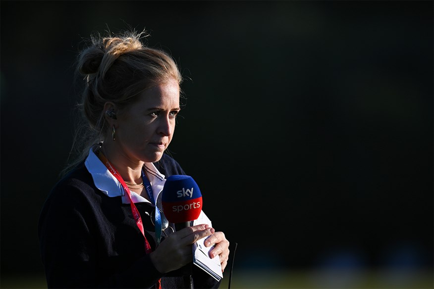 Iona Stephen out on the course for Sky Sports