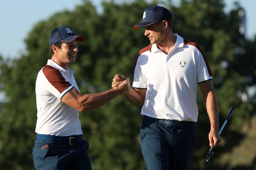 Viktor Hovland and Ludvig Aberg completed a record-breaking 9&7 victory over Brooks Koepka and Scottie Scheffler.