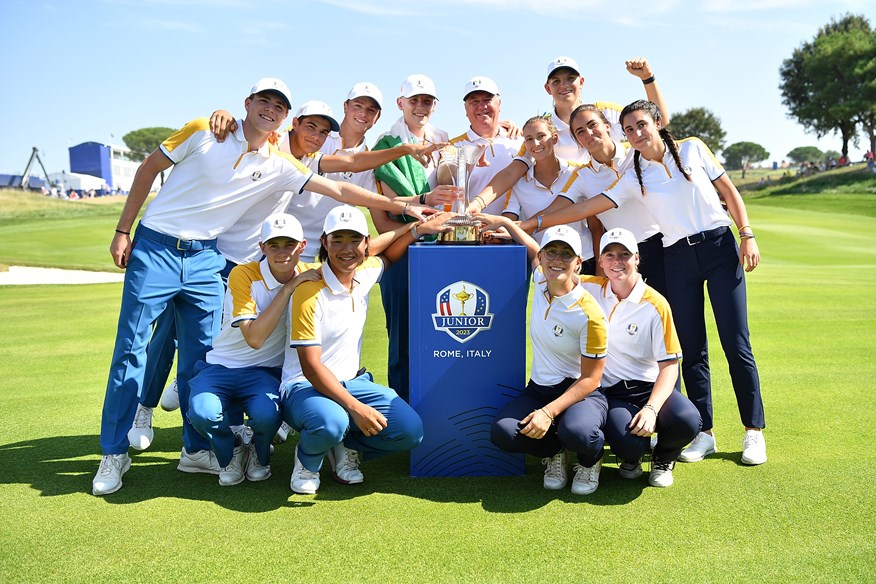 Europe won the Junior Ryder Cup by a record score.