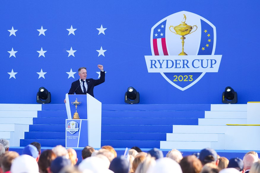 Luke Donald gave a rousing speech at the opening ceremony,