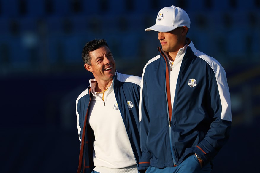 Rory McIlroy and Michael McEwan at the Ryder Cup in Rome.