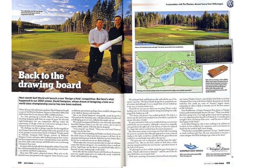 Dave Sampson got his break by winning a competition to design a single hole in Finland