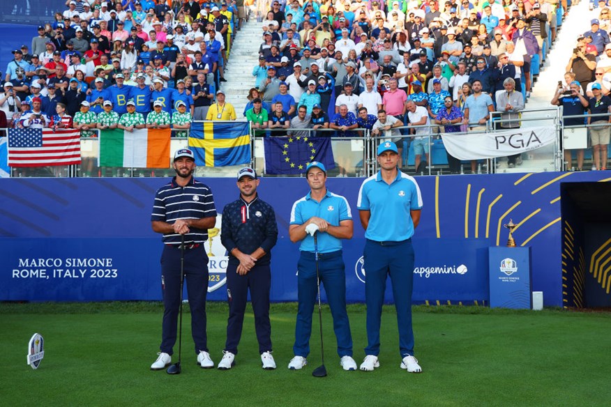 Viktor Hovland and Ludvog Aberg beat Max Homa and Brian Harman in the Ryder Cup Friday Foursomes.