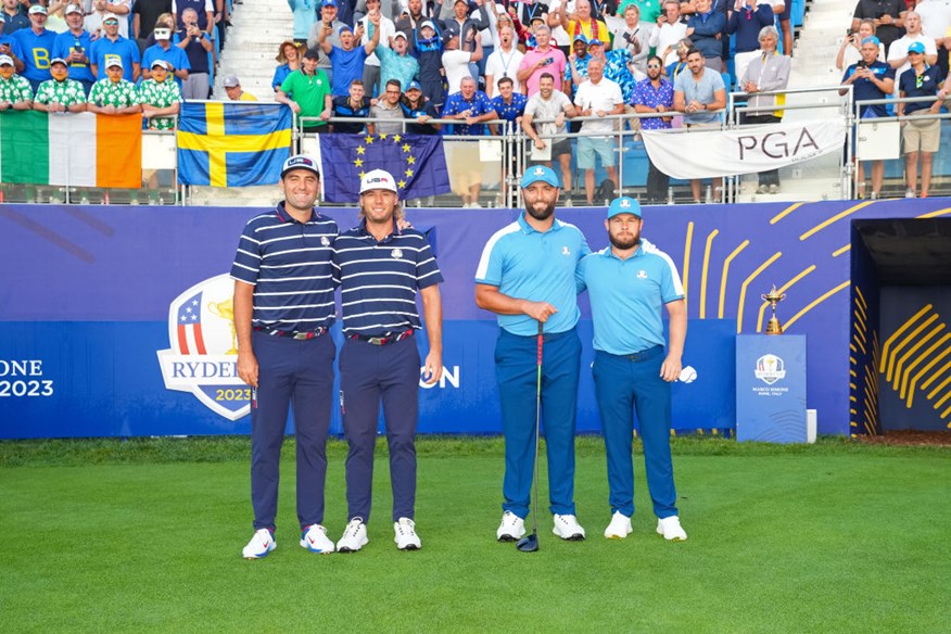 Jon Rahm and Tyrrell Hatton beat Scottie Scheffler and Sam Burns in the Ryder Cup Friday Foursomes.