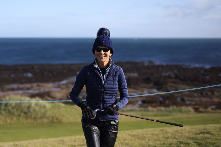 Catherine Zeta-Jones is playing in the Alfred Dunhill Links Championship in Scotland.