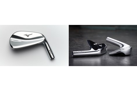 Close in on the sole shaping and details of the Mizuno Pro 241 iron head