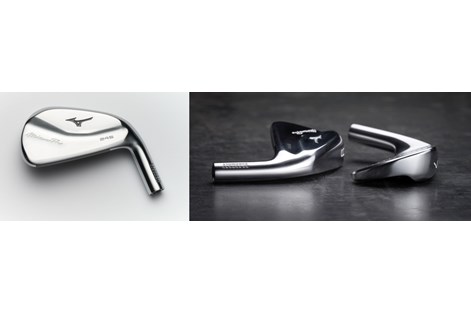 Close in on the sole shaping and details of the Mizuno Pro 241 iron head