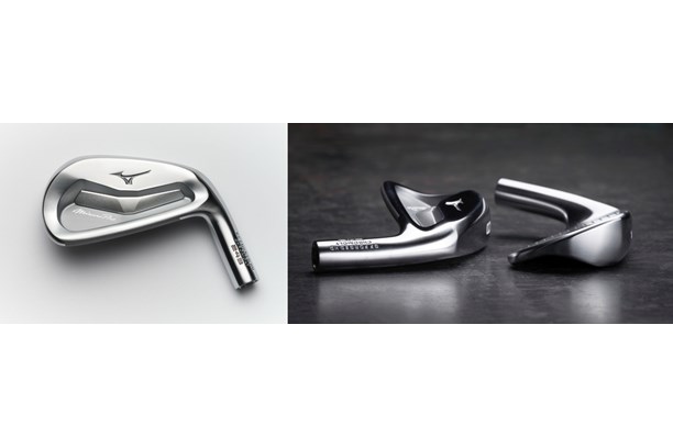 Close in on the sole shaping and details of the Mizuno Pro 243 iron