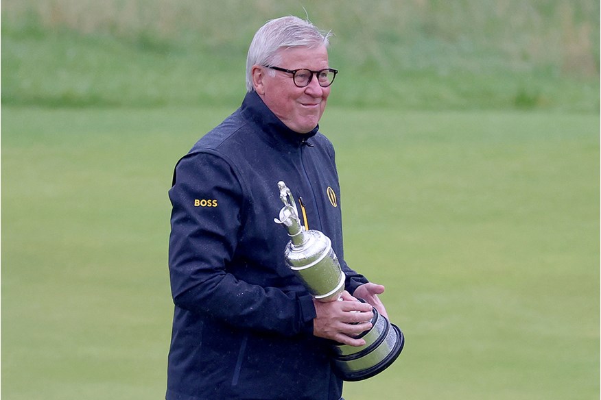 Martin Slumbers presents the Claret Jug to The Open champion each year.