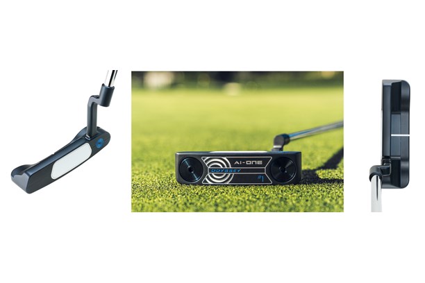 A face, sole and address imafge of the Odyssey Ai-One #1 putter