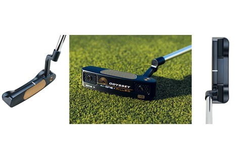 The sole, face and address position of the Odyssey Ai-One Milled One T putter