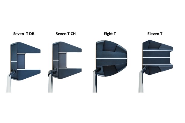 The Seven T DB, Seven T CH, Eight T and Eleven T putters in the play position