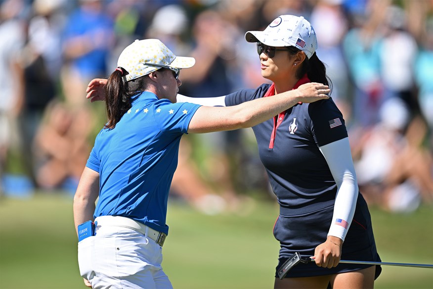 Leona Magure and Rose Zhang at the 2023 Solheim Cup