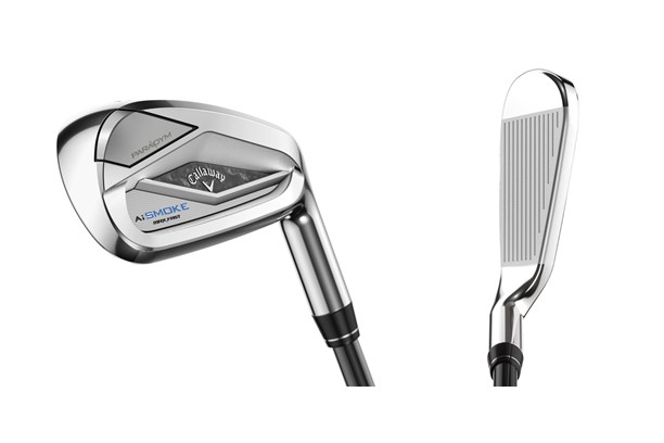 The Callaway Ai Smoke Max Fast Iron back and at address