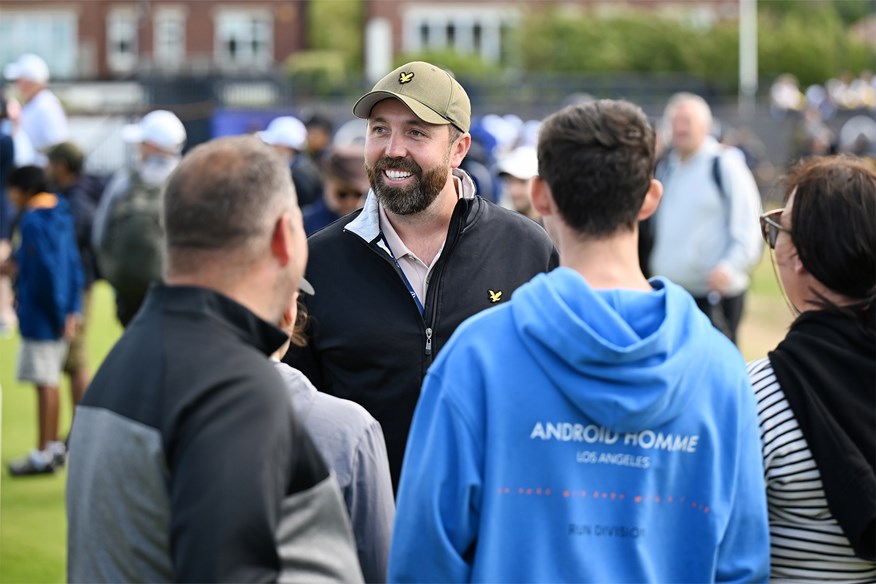 Rick Shiels engaging with fans at the 151st Open Championship