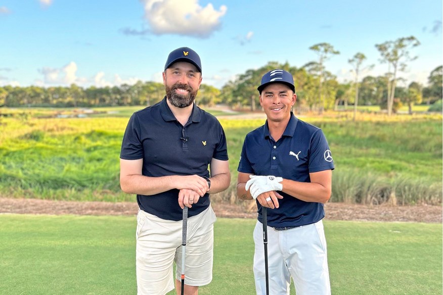 Rick Shiels plays golf with Rickie Fowler