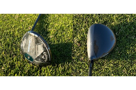 The Callaway Paradym AI-Smoke max fairway wood in the play position