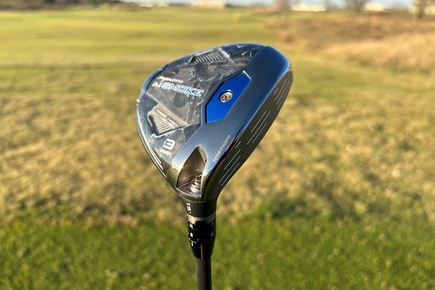 The carbon fiber sole of the Callaway paradym AI-Smoke Max fairway wood