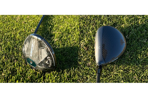 The Callaway Paradym AI-Smoke max fairway wood in the play position