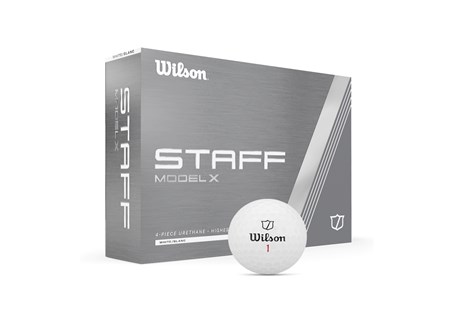 The packaging for the Wilson Staff Model X golf ball