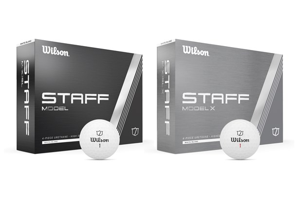 The packaging of both the Wilson Staff Model and Staff Model X golf balls 