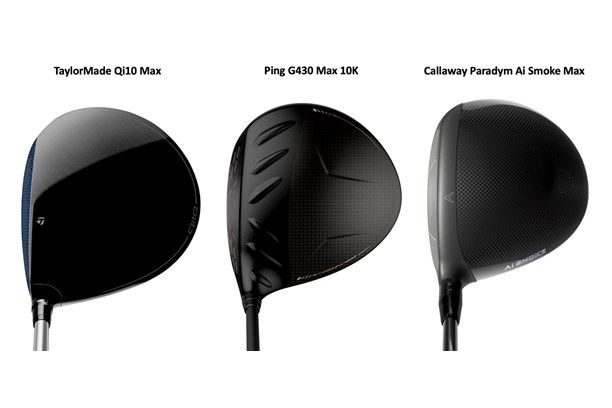 The different looks of the TaylorMade Qi10 Max, Ping G430 Max 10K and Callaway paradym Ai Smoke drivers at address